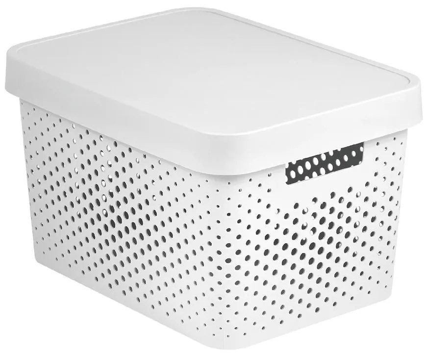 Plastový úložný box s vekom Infinity 17l 229153 biely