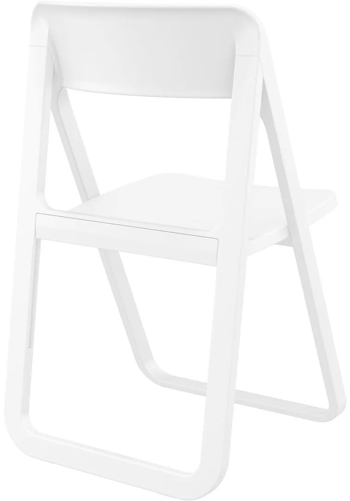 DREAM skladacia záhradná stolička bez podrúčok white