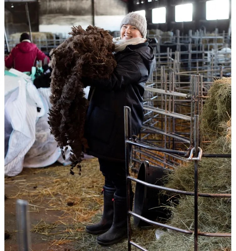 Vlnená deka Kaamos 150x200, olivová / Finnsheep