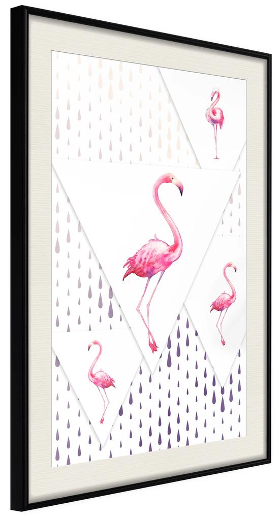 Artgeist Plagát - Flamingo Family [Poster] Veľkosť: 30x45, Verzia: Čierny rám