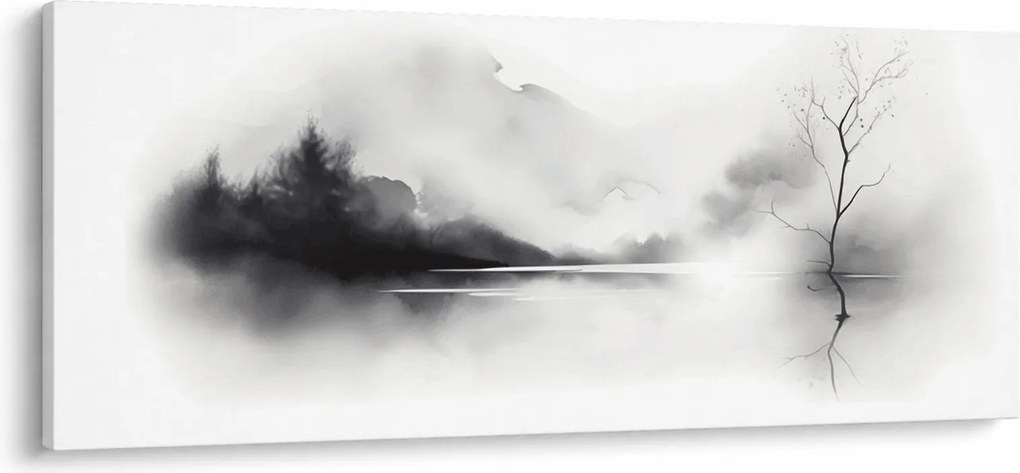Obraz - Atramentová maľba krajiny (120x50 cm)