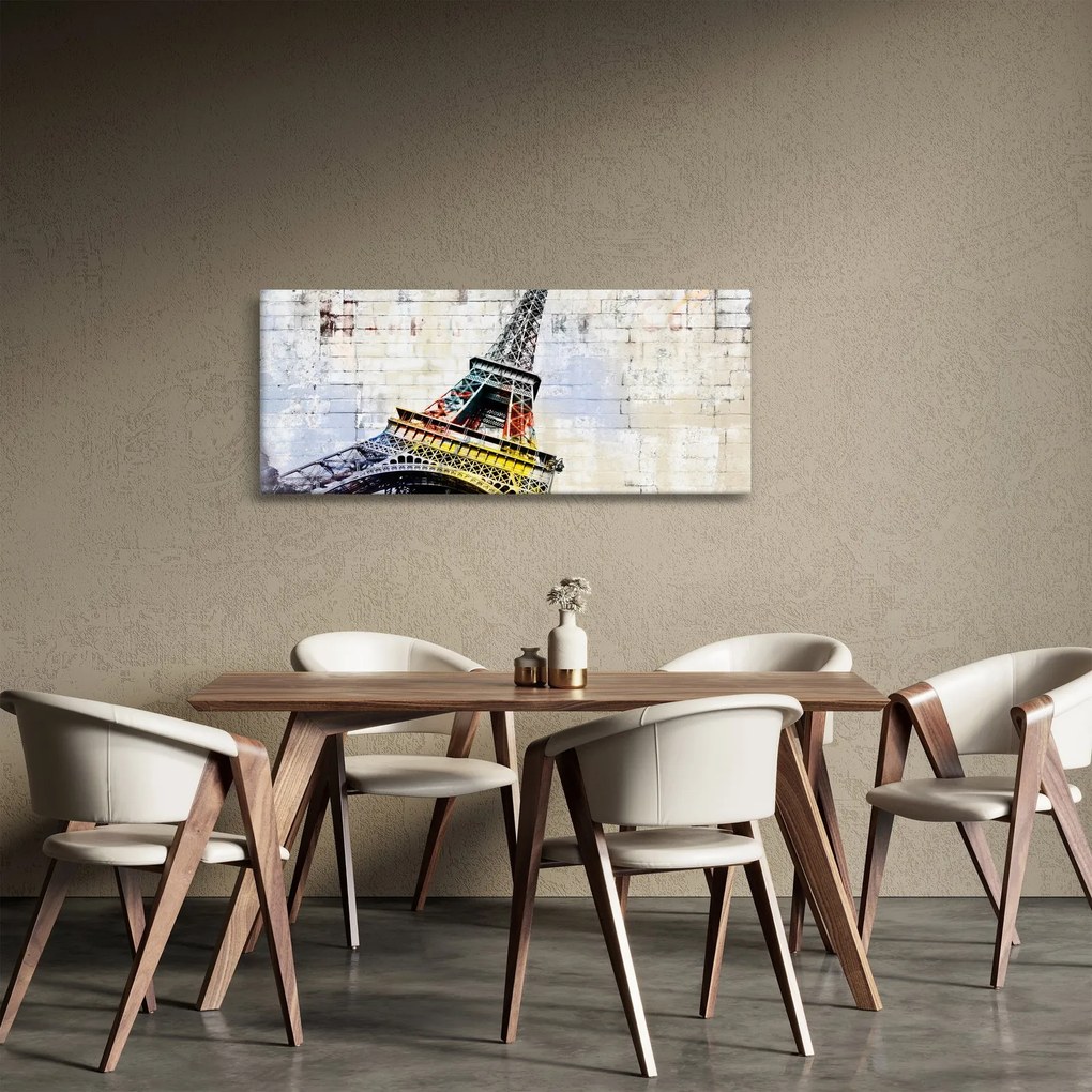 Obraz - Digitálne umenie Eiffelovej veže (120x50 cm)