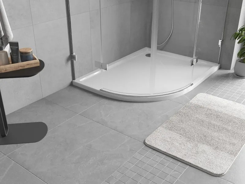 Mexen Flow sprchová vanička polokruhová asymetrická slim pravá 100 x 80 cm, biely lesk - 46Q108010R