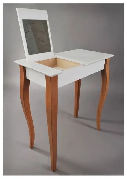 Biely toaletný stolík so zrkadlom Ragaba Dressing Table, dĺžka 85 cm