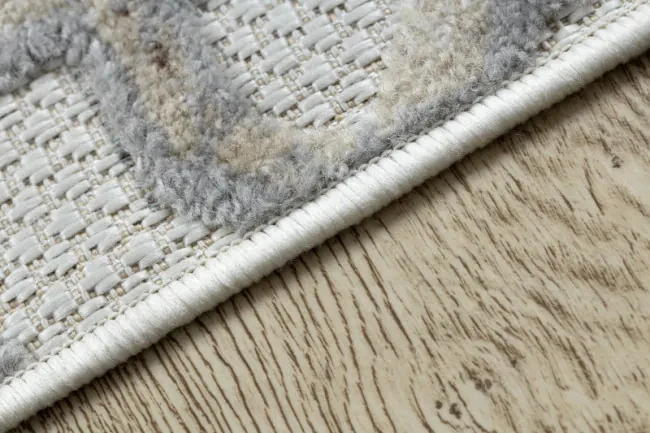 Koberec SOLE D3882 Ornament - ploské tkanie béžový / sivý