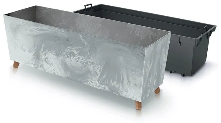 Plastový kvetináč na nožičkách DUC800NE 77 cm - sivý betón