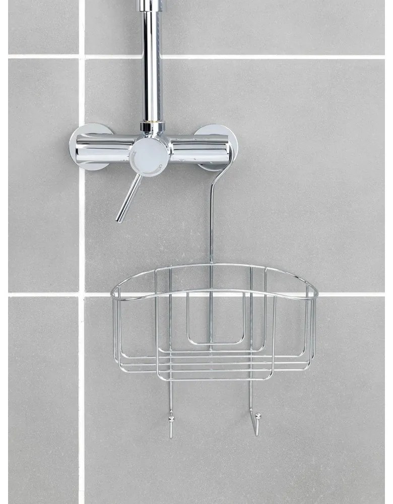 Závesná oceľová kúpeľňová polička v lesklo striebornej farbe Martos – Allstar