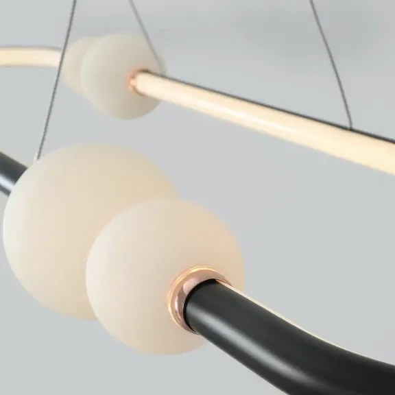 LED luster Celia 100 čierne s diaľkovým ovládaním
