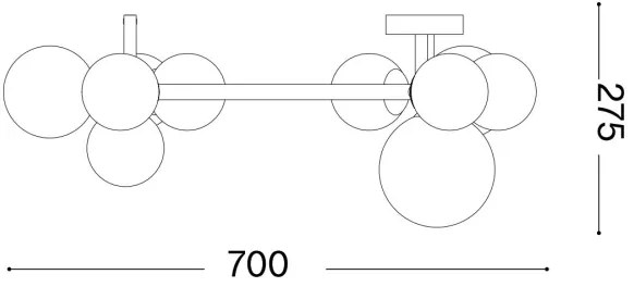 Ideal Lux - LED Prisadený luster PERLAGE 10xG9/3W/230V pr. 70 cm zlatá/dymová