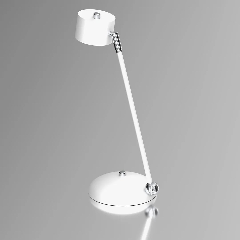 Stolná lampa Arena, 1x biele kovové tienidlo, w/ch