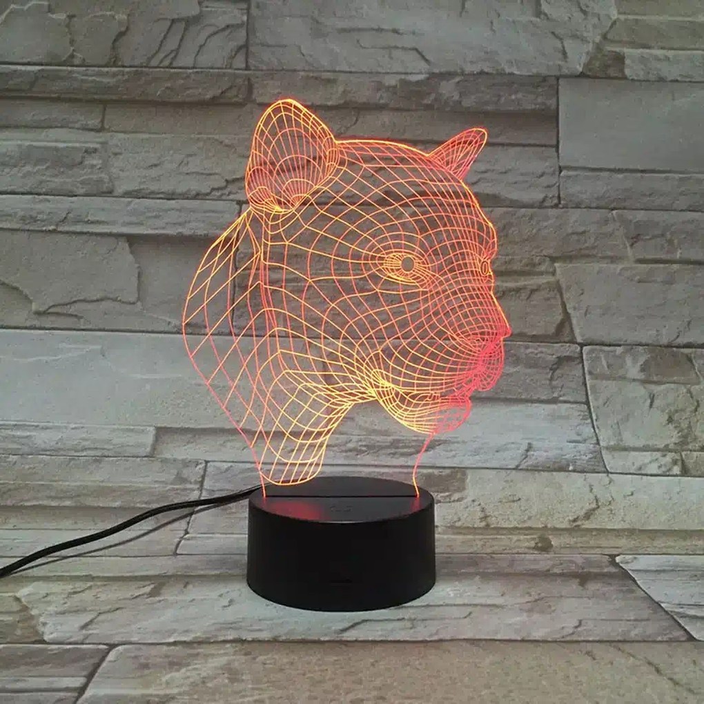 3Dmix 3DL-WD018 – 3D LED nočná lampa - Puma (Wood)