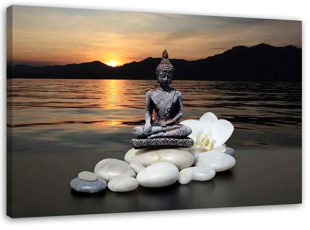 Obraz na plátně Buddha Zen Spa Západ slunce - 120x80 cm