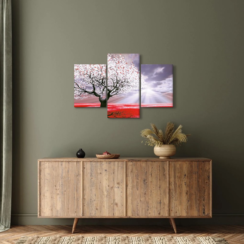 Červený obraz stromu (90x60 cm)
