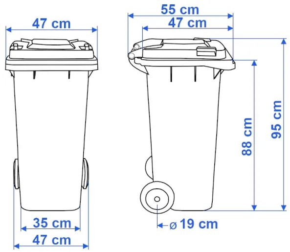 Sada odpadkových košov 120 l (4 ks)
