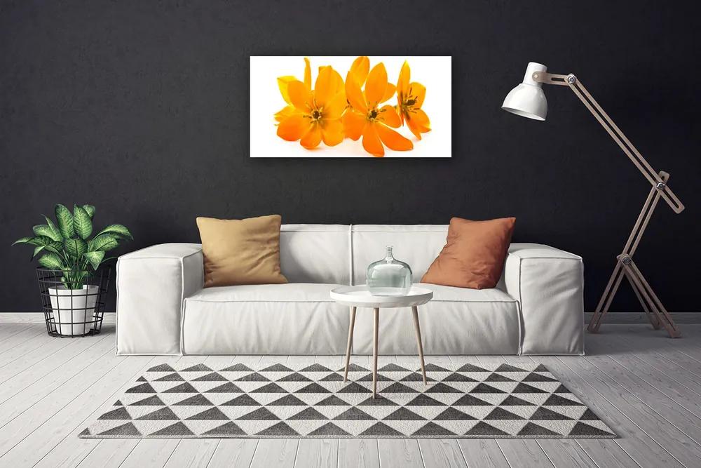 Obraz na plátne Oranžové kvety 140x70 cm