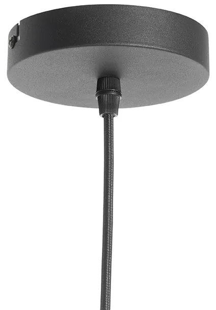 Art Deco závesné svietidlo čierne so zlatým sklom 33 cm - Pallon