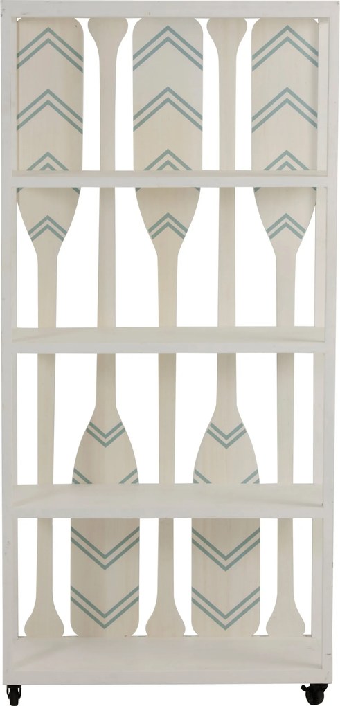 Biely drevený policový regál s pádlami Paddles - 80 * 35 * 172 cm