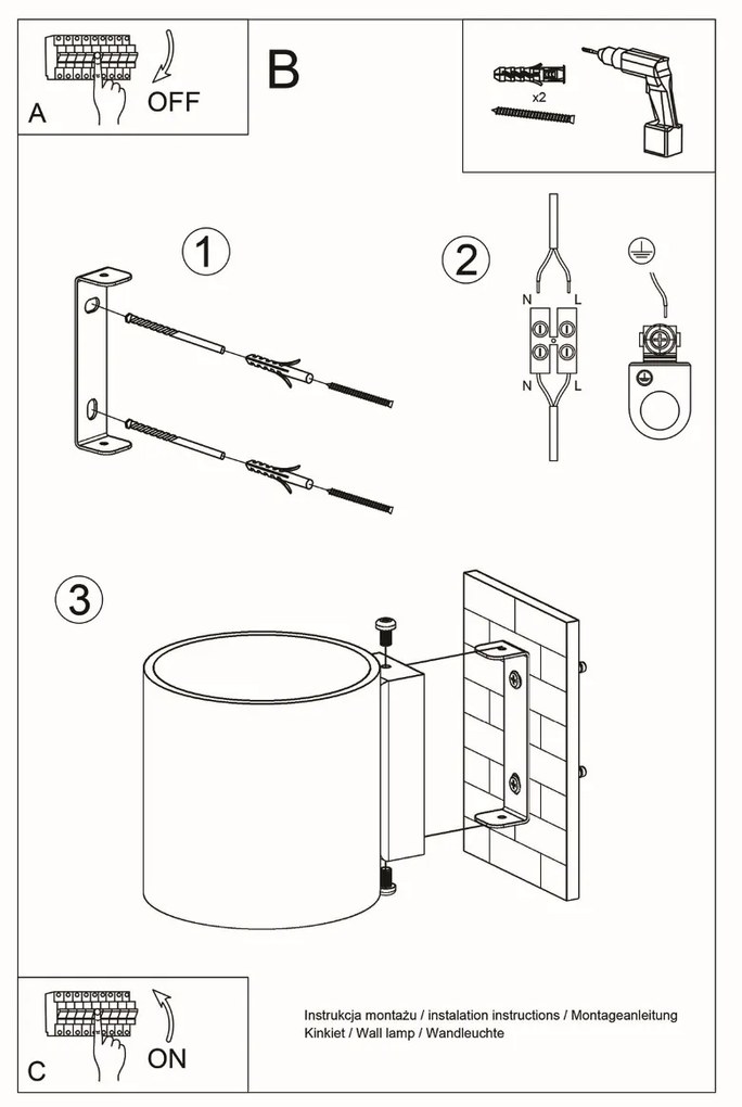 Nástenné svietidlo Orbis, 1x sivé kovové tienidlo