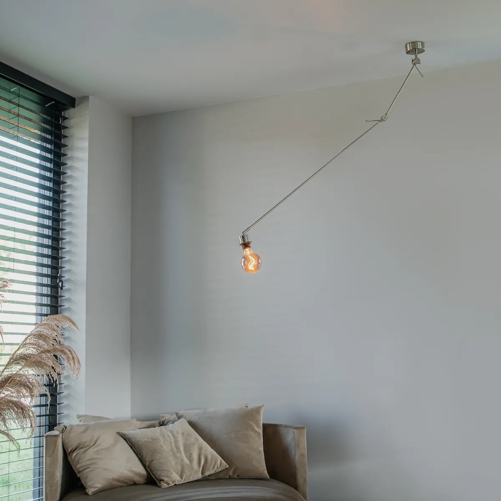 Oceľové závesné svietidlo bez tienidla nastaviteľné - Blitz