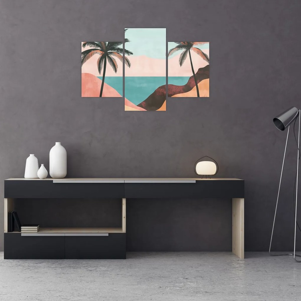 Obraz - Palmy pri mori (90x60 cm)