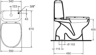 Ideal Standard Eurovit Sirius WC kombi s WC sedátkom W902801