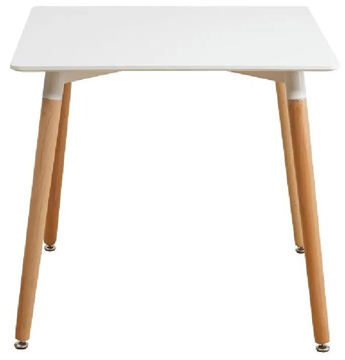 Tempo Kondela Jedálenský stôl, biela/buk, 70x70 cm, DIDIER 4 NEW
