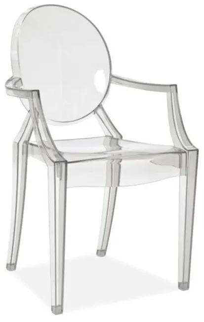 Jedálenská stolička LUISSA, 54x92x42, transparentná