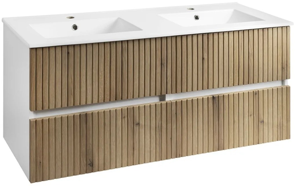 Aqualine Aqualine, PANEDA STRIP umývadlová skrinka 119x55x45,2cm, dub emporio, PN312