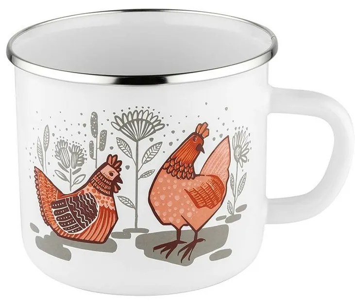Emalia Pleszew Smaltovaný hrnček Rubinka, 9 cm, 550 ml