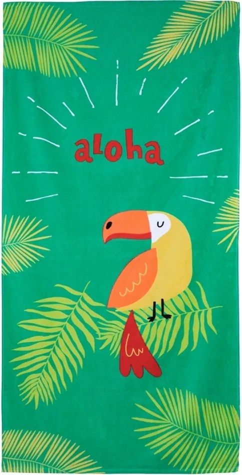 TipTrade Plážová osuška Aloha Parrot, 70 x 140 cm