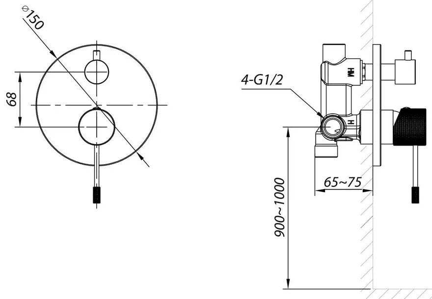 Podomietková sprchová batéria v lesklej striebornej farbe (2 výstupy) Solaris – Sapho