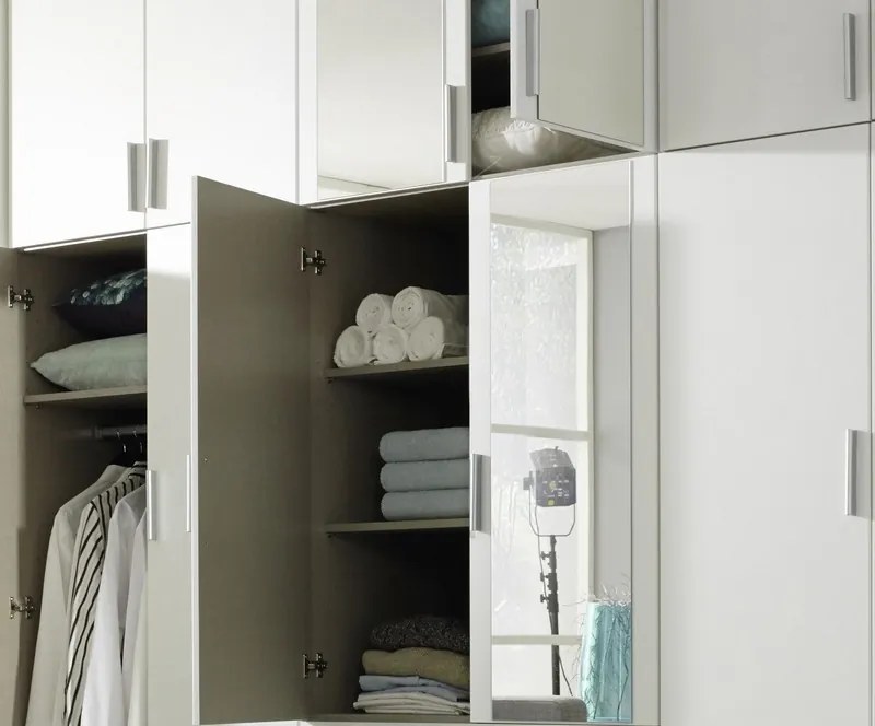 Šatníková skriňa Hildesheim, 271 cm, dub sonoma/biela