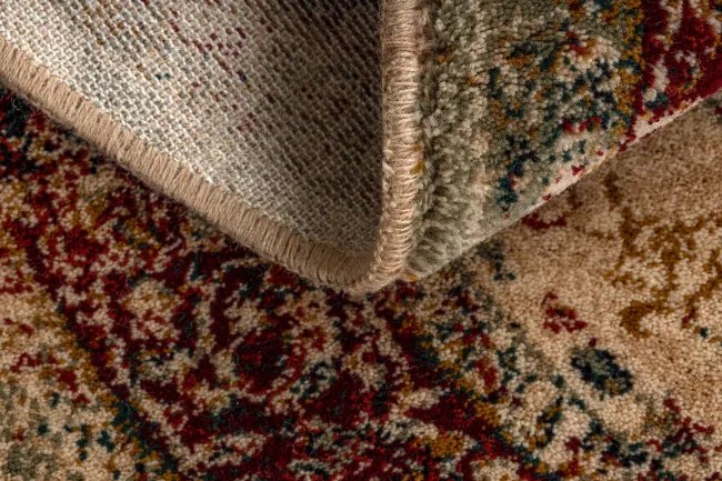 Koberec POLONIA KORDOBA 25 rozeta / rám, svetlý rubín kruh