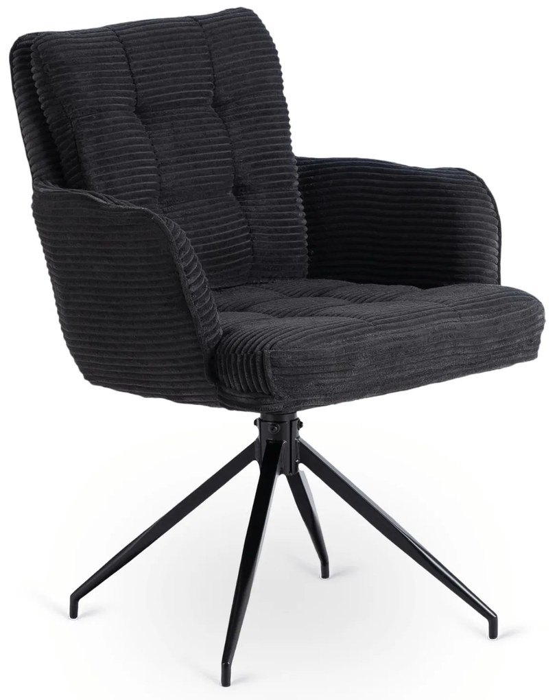 Akita otočná jedálenská stolička, čierna