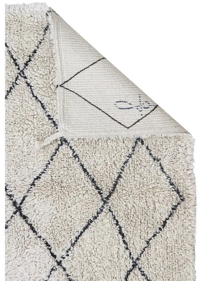 Krémový prateľný ručne tkaný bavlnený koberec 70x100 cm Mini Bereber – Lorena Canals