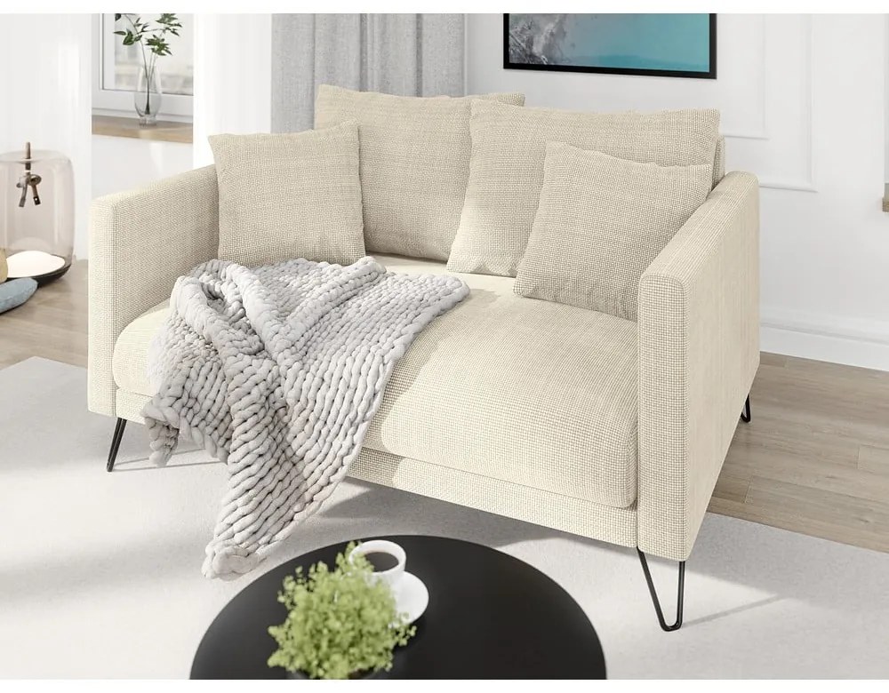 Krémová ženilková pohovka 140 cm Freya – Ropez