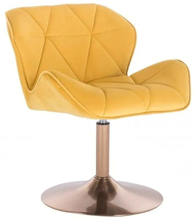 LuxuryForm DESIGN Stolička MILANO VELUR na zlatom tanieri - žltá