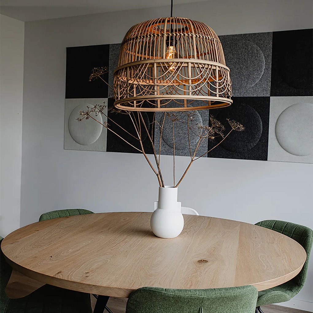 Inteligentné ratanové závesné svietidlo 49 cm vrátane Wifi G95 - Michelle