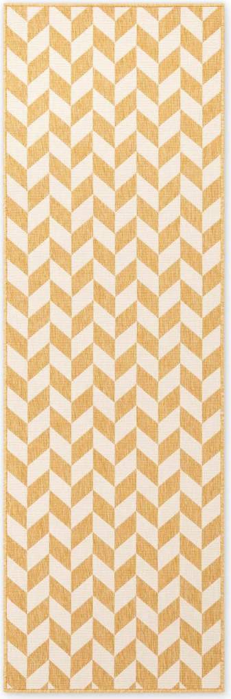 Ted Baker, Kusový koberec Ted Baker Haringey 106380 Yellow White, 80x200, žltá, chodba / predsieň
