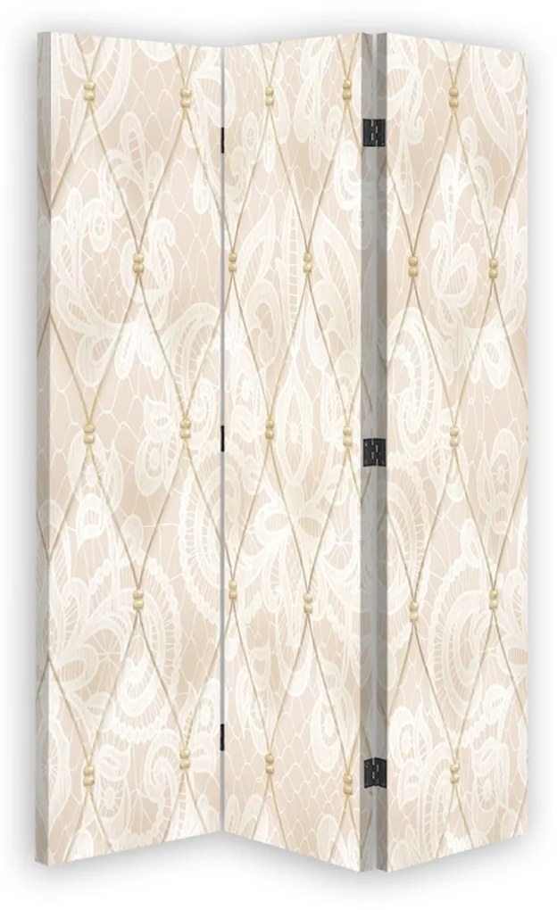 Ozdobný paraván KABINET Béžová - 110x170 cm, trojdielny, klasický paraván