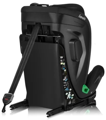 Lionelo - Otočná autosedačka so základňou HARPER i-Size 76-150 cm Black Carbon