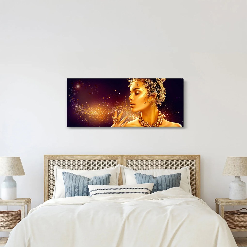 Obraz - Zlatý makeup (120x50 cm)