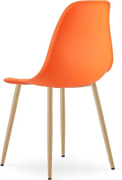 Jedálenská stolička WAT oranžová - naturálne nohy (1 ks)