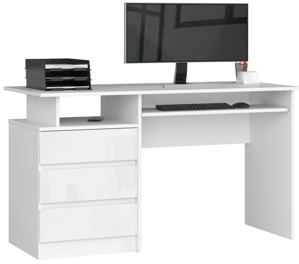 PC stolík Bronte (biela + lesk biely). Akcia -19%. Vlastná spoľahlivá doprava až k Vám domov. 1128512