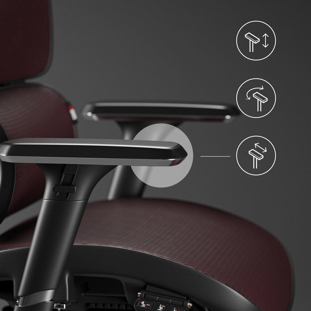 Ergonomické kreslo Diablo V-Commander: Čierno-Bordové