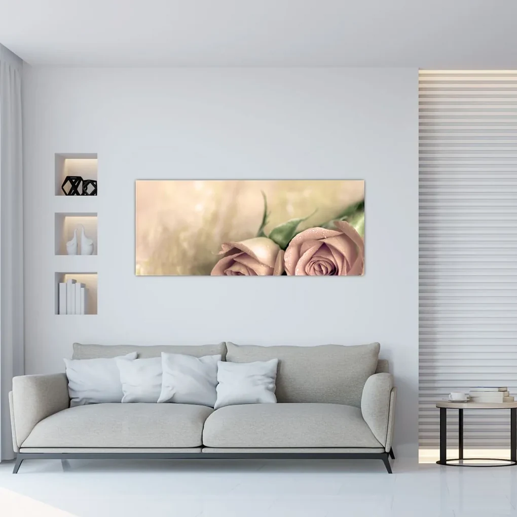 Obraz - Jemné ruže (120x50 cm)