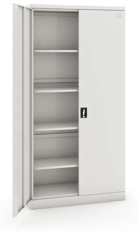 Plechová policová skrinka na náradie, dvojdverová, cylindrický zámok, 1990 x 1000 x 435 mm