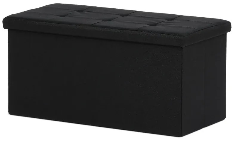 Taburet s úložným prostorem, látka černá