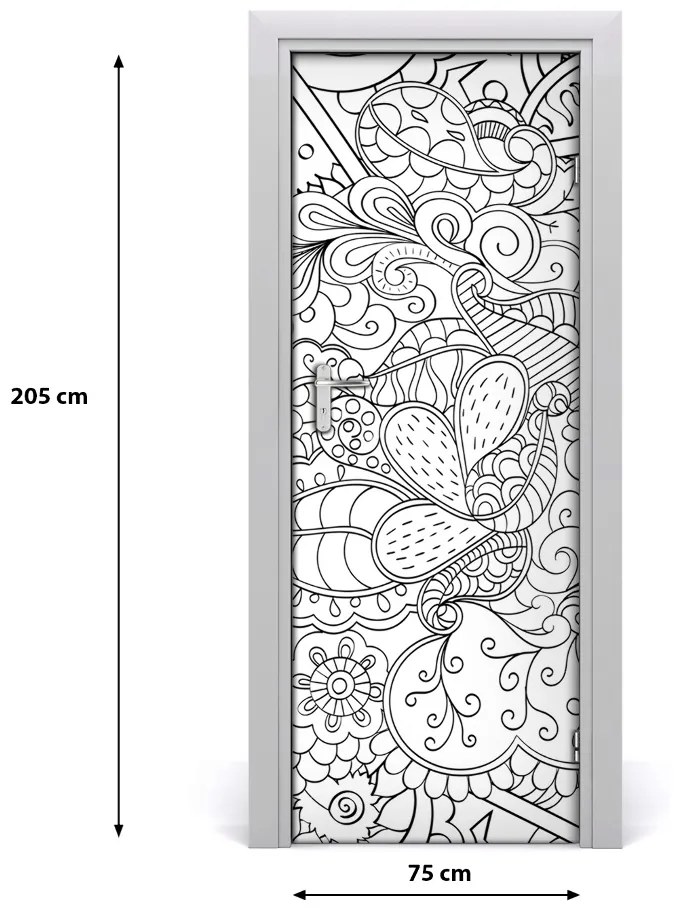 Samolepiace fototapety na dvere pozadia Zentangle 75x205 cm