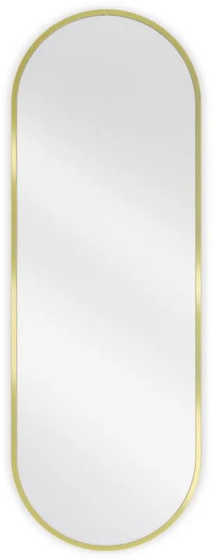 Mexen Loft, oválne kúpeľňové zrkadlo 100 x 35 cm, farba rámu zlatá lesklá, 9851-100-035-000-50